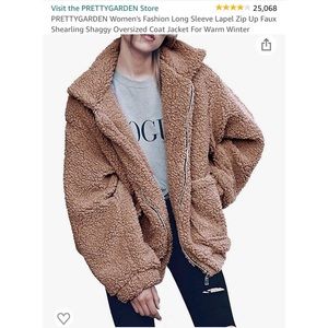 Oversized zip up “Teddy” coat.